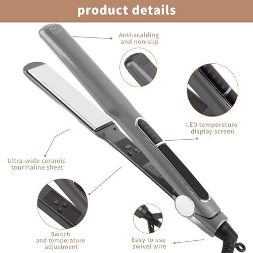 Ceramic flat iron with EU plug — photo 3