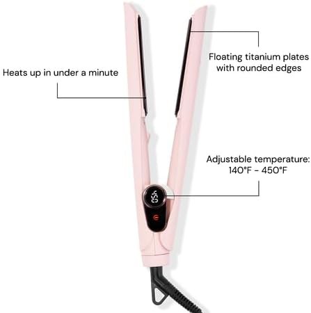 Blush titanium flat iron with wide plates — photo 3