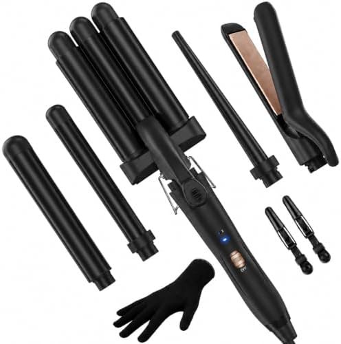 Black ceramic five in one hair waver