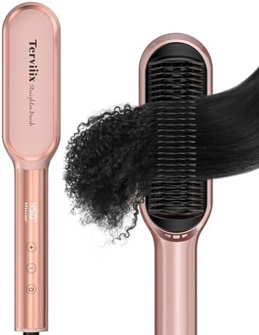 Rose gold ionic straightening brush