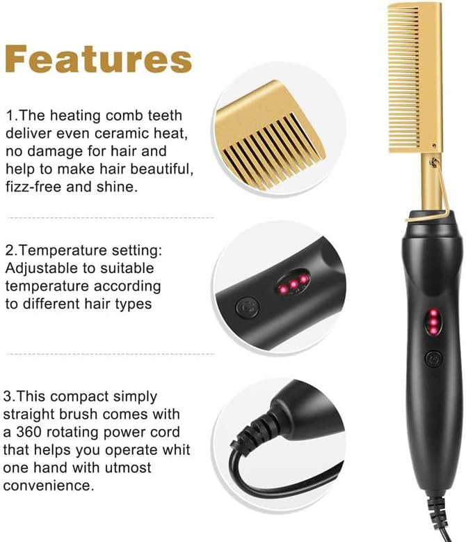 Ceramic hot comb for natural hair — photo 5