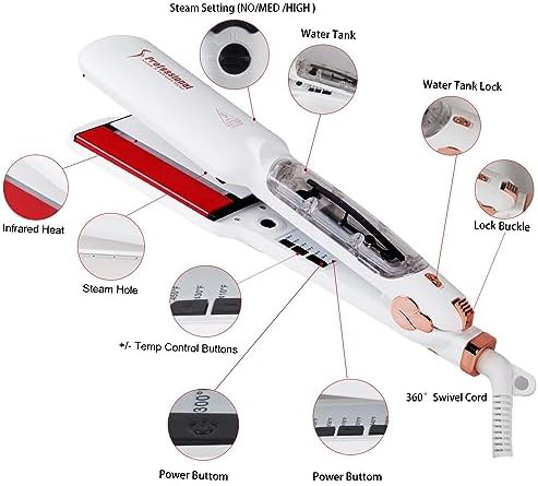 White Infrared Steam Wide Flat Iron — photo 3