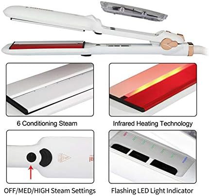 White Infrared Steam Wide Flat Iron — photo 4