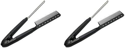 V shaped straightening comb two pack