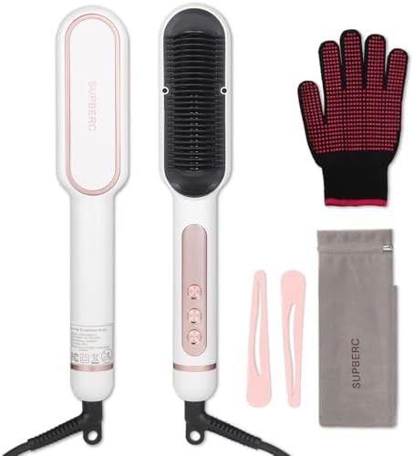 White ionic hair straightening comb