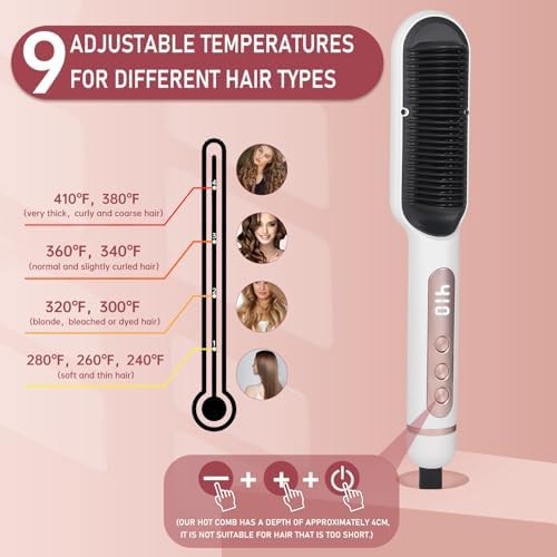 White ionic hair straightening comb — photo 3