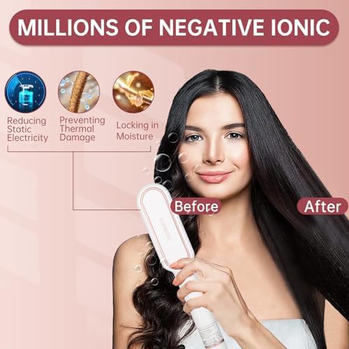 White ionic hair straightening comb — photo 4