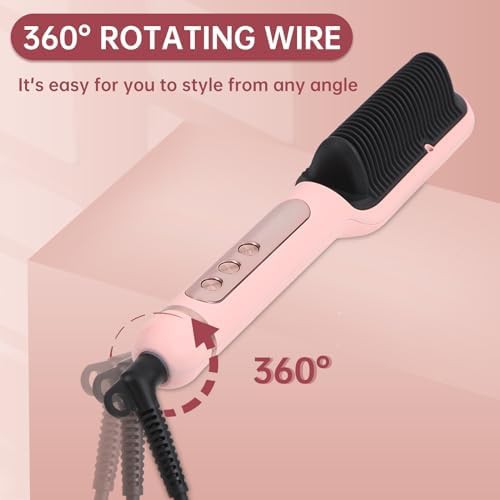 Pink ionic hair straightening comb — photo 5