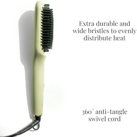 Sage green ceramic straightening brush — photo 5
