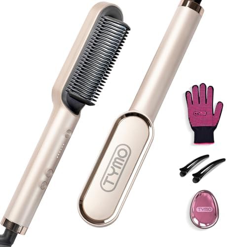Ceramic hot comb hair straightening brush