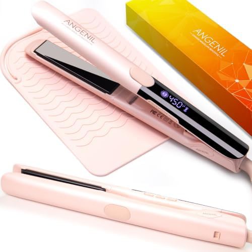 Pink titanium straightener with LCD display