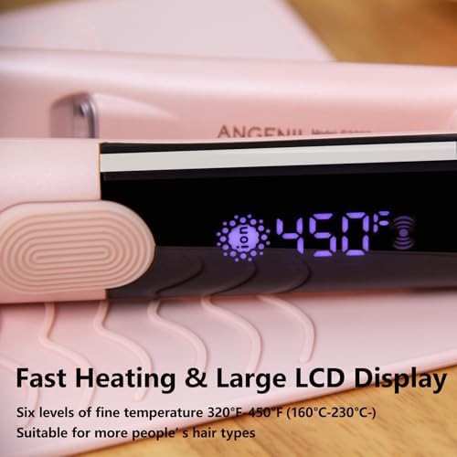 Pink titanium straightener with LCD display — photo 5