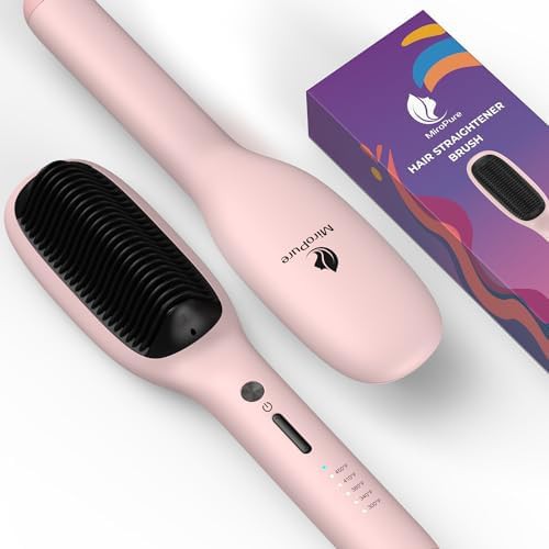 Pink ceramic hair straightening comb