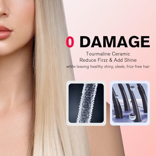 Pink ceramic hair straightening comb — photo 4