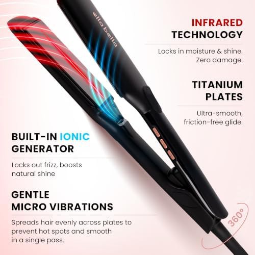 Wide plate infrared titanium hair styling iron — photo 4