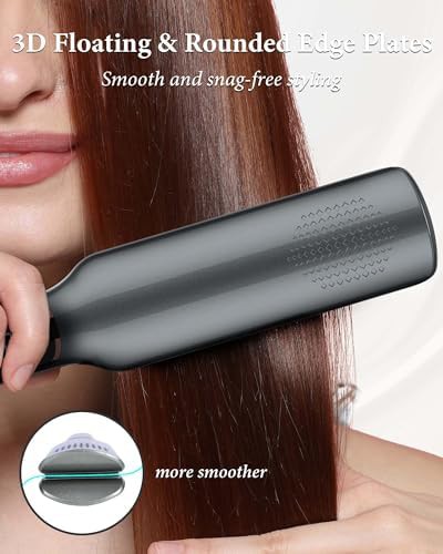 Wide titanium plate ionic hair straightener — photo 4