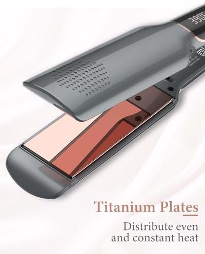 Wide titanium plate ionic hair straightener — photo 5