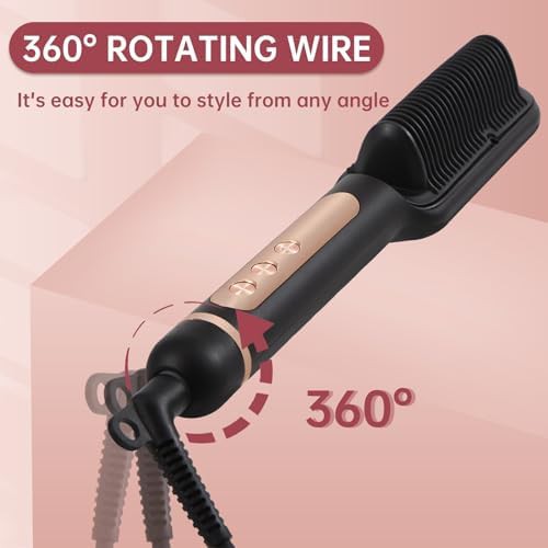 Black ionic hair straightening comb — photo 5