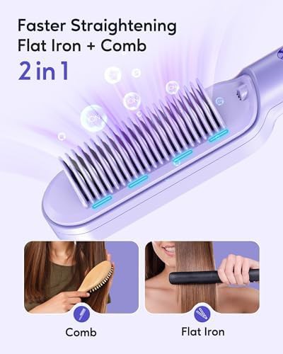 Purple sleek sweep ceramic straightening brush — photo 3