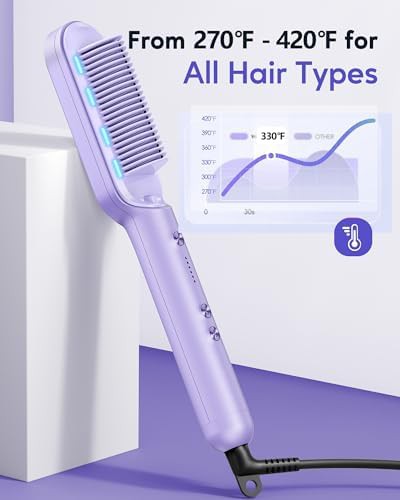 Purple sleek sweep ceramic straightening brush — photo 5