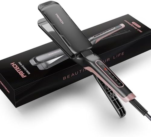 Wide green ceramic ionic flat iron