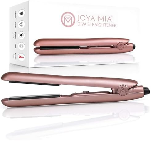 Rose gold ceramic straightener with rubberized coating
