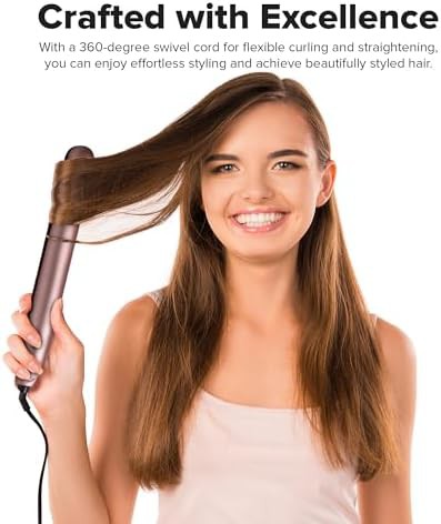 Rose gold ceramic straightener with rubberized coating — photo 3