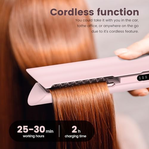 Cordless mini pink hair straightener — photo 3