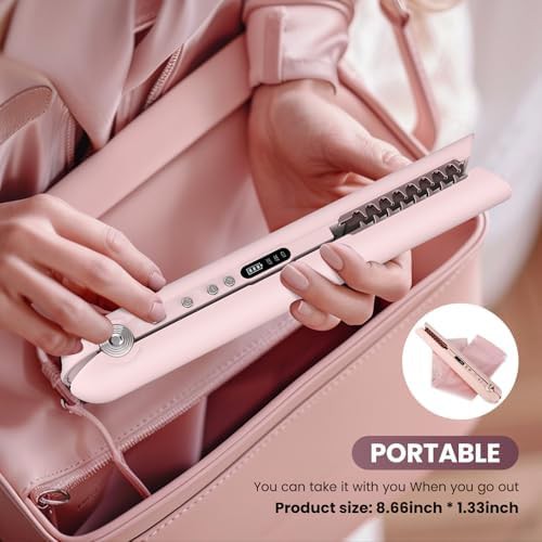 Cordless mini pink hair straightener — photo 5