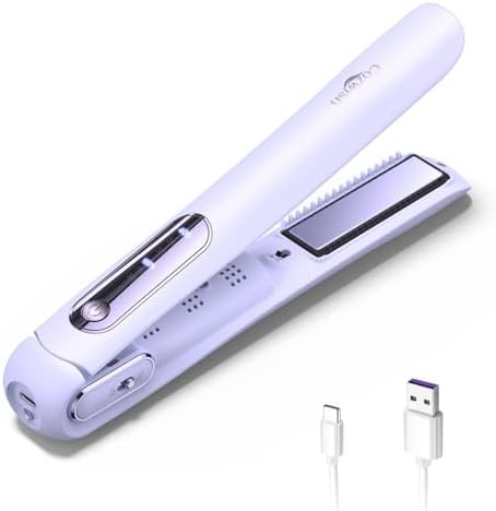 Purple cordless flat iron and curler
