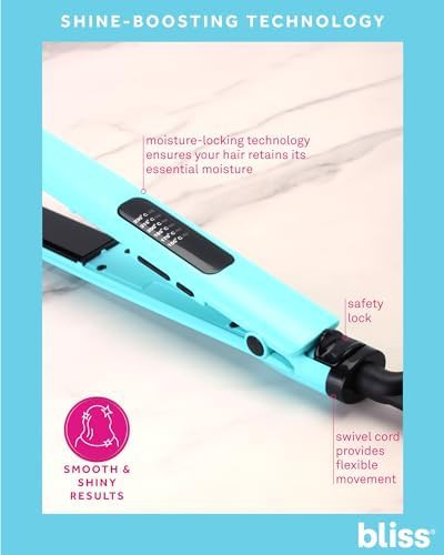 Light blue titanium ionic flat iron — photo 4