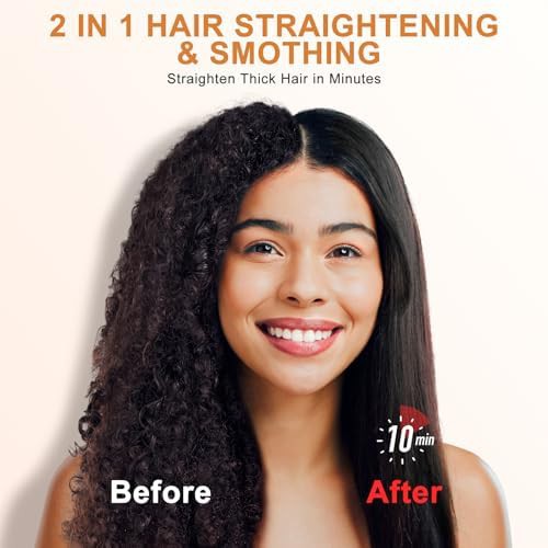 Black ceramic ionic straightening brush — photo 5
