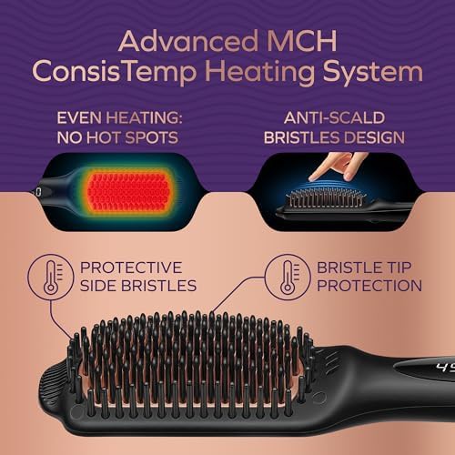 Professional ionic hair straightening brush — photo 4