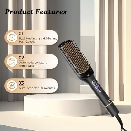 Straightening brush with rotatable temperature control — photo 4