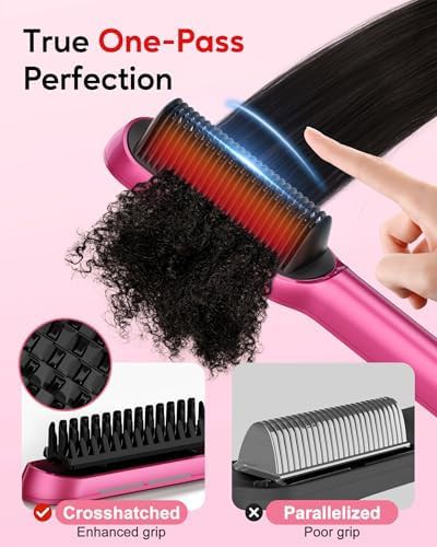 Magenta ionic hair straightening brush — photo 4