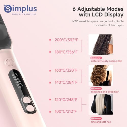 Pink ionic heated hair brush straightener — photo 4