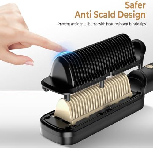 Black anti scald ceramic hot comb — photo 4