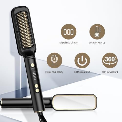Black anti scald ceramic hot comb — photo 5