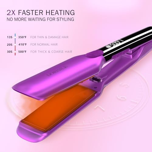 Purple high temp ceramic wide flat iron — photo 3