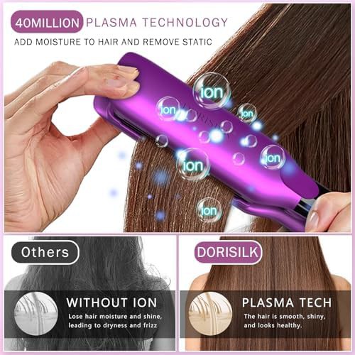 Purple high temp ceramic wide flat iron — photo 4