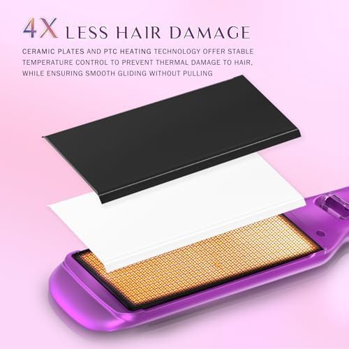 Purple high temp ceramic wide flat iron — photo 5
