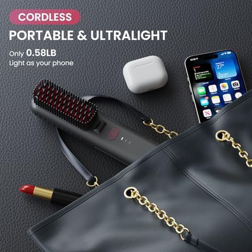 Cordless ionic travel straightening brush — photo 3