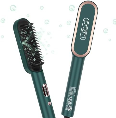 Dark green ceramic straightening brush