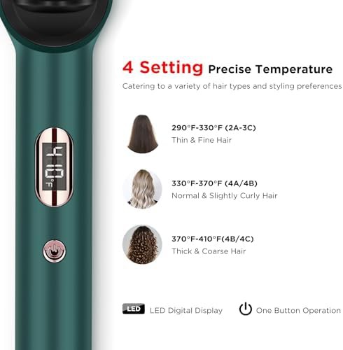 Dark green ceramic straightening brush — photo 5