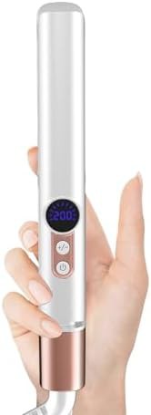 White mini straightener with LCD