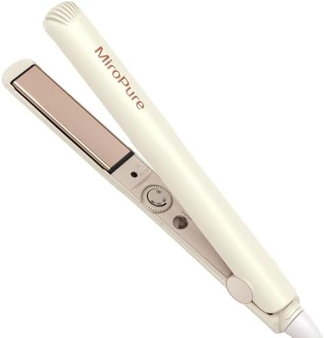 Beige ceramic flat iron and curler