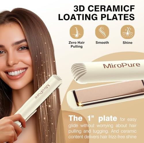 Beige ceramic flat iron and curler — photo 4