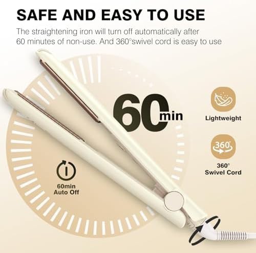 Beige ceramic flat iron and curler — photo 5