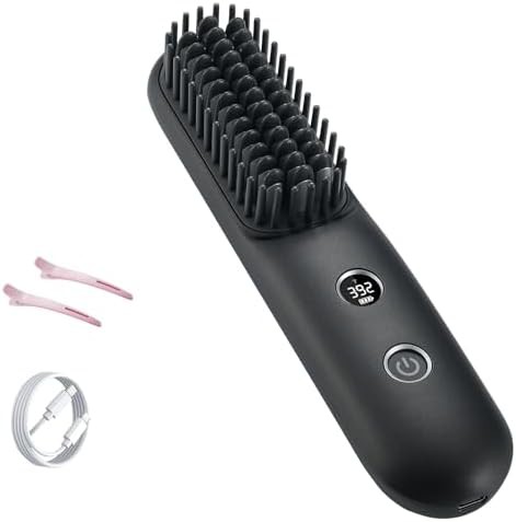 Black cordless LCD screen styler