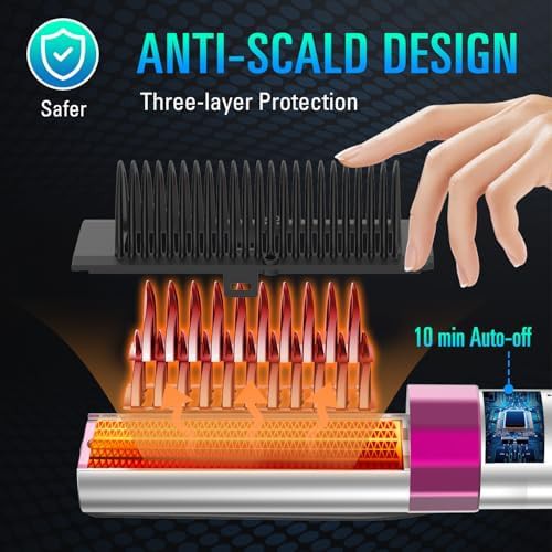 Rechargeable ionic hair straightening brush — photo 4